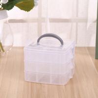 透明乐高收纳箱多层可拆卸手提组装积木玩具储物整理箱塑料收纳盒 透明 小号16.5*15*12.5