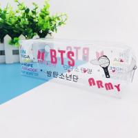 BTS防弹少年团周边blackpink文具盒got7收纳包seventeen透明笔袋 长款透明笔袋/BTS