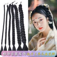 古装假发秀禾新娘麻花辫子影视影楼单头辫子汉服cos演出古装造型 自然色宽0.5cm长65cm