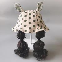 儿童渔夫假发帽女宝宝帽子春秋季公主2可爱女孩薄1-3岁夏天遮阳婴 绿色光板 参考年龄5月-2岁(44-48cm)