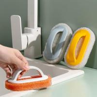 清洁刷厨房去污洗锅清洁刷用手柄浴缸刷浴室瓷砖刷魔力海绵擦 立净小刷子3个装(颜色随机)