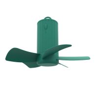 充电小吊扇蚊帐户外帐篷迷你学生风扇宿舍静音挂扇大风力2021年新 绿色4000毫安电池配遥控器