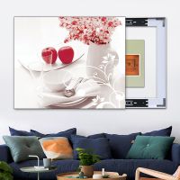 电表箱装饰画遮挡箱客厅电源总开关弱电闸配电箱装饰盒简约免打孔 红苹果 30*40容纳20*30cm悬挂款