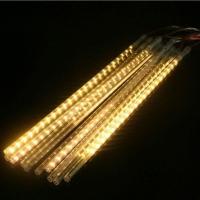 流星雨彩灯装饰品满天星灯室内户外防水led挂树灯景观装饰灯串 暖白 流星雨30厘米8根灯管套餐