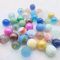 怀旧玩具多彩弹珠铁盒装儿童礼物玩具玻璃球装饰玻璃珠 16MM混色混款50颗(无铁盒)