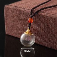 特卖透明玻璃球空心吊坠可打开装东西装符挂件舍利子男女情侣项链 16MM透明球金色帽