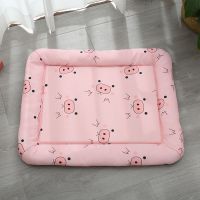 狗狗窝猫窝四季通用防水耐磨中型大型小型宠物夏季冰凉睡觉垫子 防水方形+毛毯+火腿肠[颜色随机]0 45x36 [5斤以内