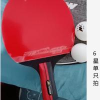 国标ITTF比赛乒乓球拍省训套胶双面反胶横拍长柄短板直拍乒乓球拍 入门比赛六星短柄1只3球