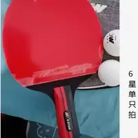 国标ITTF比赛乒乓球拍省训套胶双面反胶横拍长柄短板直拍乒乓球拍 入门比赛六星短柄1只3球