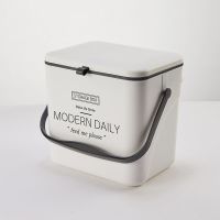 厨房垃圾桶挂式推盖壁挂式折叠杂物桶家用悬挂垃圾桶橱柜门挂式 灰白色小号-7L