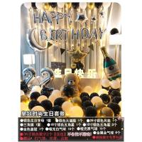 生日装饰派对趴体场景布置快乐气球惊喜男生女孩男孩儿童背景墙品 皇冠时尚豪华生日套餐[36寸数字备注