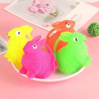 24个闪光毛毛球发光小兔子球发泄弹力球地摊夜市货源儿童礼物玩具 发光兔子5个