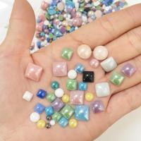 一斤价称斤称重幻陶瓷彩半珠方形圆形混diy配饰装饰贴片库存清仓 [陶瓷贴片200克]约1400个