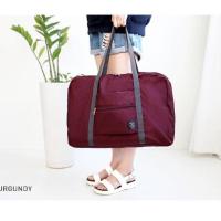 行李箱上的旅行包防水收纳袋折叠手提袋衣服整理打包袋待产包袋子 酒红色(单层薄款)二代提花包