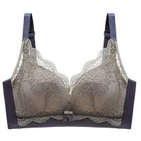 乳胶内衣女小胸显大聚拢调整型收副乳无钢圈文胸蕾丝撞色乳罩套装 莫迪兰[单件] 32/70A
