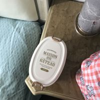 秋少女的店 法式简约学生便当盒饭盒复古风便携带盖叉勺家用餐盒 法式饭盒 白色