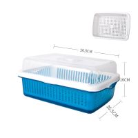 塑料杯架加厚沥水防尘置物架创意家用茶杯收纳架奶瓶架带盖收纳盒 普通款（中号）透明蓝