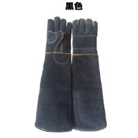 新款防咬手套加长安全防护牛皮加厚宠物防咬猫蜥蜴防抓咬狗蛇防 黑色