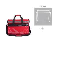 外卖送餐保温箱加厚保温包电动车载箱子大号冷藏袋快餐外送防水包 40L红色+内支架+底板