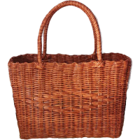 仿藤手工编织篮野餐篮采摘篮购物篮家居菜篮子手提篮子清新ins 大号:高27*宽15*长39cm 棕白色