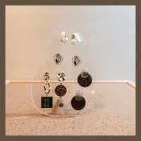 透明不规则亚克力耳环拍照ins首饰拍照服装店居家陈列摆台展示架 透明芒果款10.7*15cm