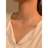 爱洛奇 波光粼粼项链气质满天星可调节裸链冷淡风闪耀Y字形锁骨链 S925银 素银满天星项链