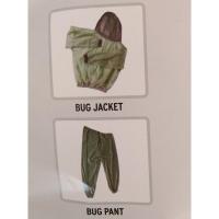 防蚊衣服套装防蚊网裤钓鱼夜钓装备花园果园水上旅游防虫上衣 军绿色 S