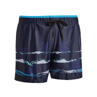 泳裤男防尴尬平角男士宽松游泳裤温泉泳衣套装海滩度假泳装沙滩裤 藏青 L(建议105-130斤)——宽松更舒适