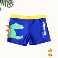 儿童泳裤男童平角游泳衣男孩分体泳装小童宝宝中大童泳帽泳镜套装 蓝色鳄鱼 M (建议体重16-35斤)妈妈放心款