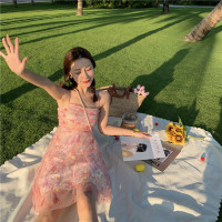 人鱼公主闪耀bling亮片网纱吊带鳞片连衣裙海边度假沙滩裙超仙女 小美人鱼 S