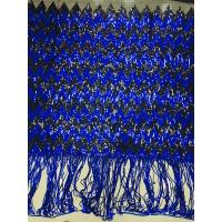 闪耀亮片刺绣蕾丝 带流苏款 适合各类舞蹈服 礼服 轻纺制品设计搭 宝蓝加黑