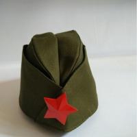 水兵帽船型帽广场舞帽子女士舞台演出贝雷帽男表演军迷空姐帽直销 绿船+红星 56-58公分