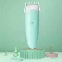 gb好孩子婴儿理发器防水低噪充电新生幼儿胎头理发器宝宝电推剪头 绿色简约款(防水快充)