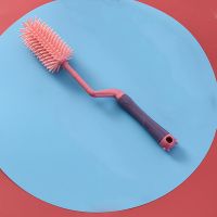 硅胶洗奶瓶刷子宝宝新生婴儿用奶嘴涮子吸管刷清洗神器清洁刷套装 紫粉-金典单个(旋转刷)