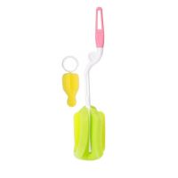 宝宝奶瓶刷2件套奶瓶清洗婴儿海绵奶瓶奶嘴刷清洁刷子耐温易清洗 粉色 1套奶瓶刷