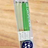 日本制NITORI尼达利树脂透明彩色水晶筷子洗碗机用2双一组情侣筷 绿 澄净绿2双一组