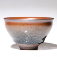 建阳铁胎建盏杯彩金盏茶杯主人杯单杯喝茶杯原矿铁胎天目盏情侣杯 兔毫[束口]同款2只+证书