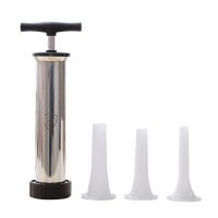 新款灌香肠器家用小型手动罐腊肠制作灌肠工具不锈钢罐肠衣机神器 新型不锈钢灌肠机带三根塑料管