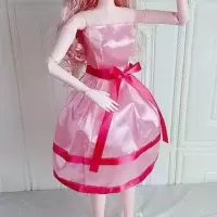 60厘米芭比娃娃衣服高档裙bjd换装娃娃套装女孩公主婚纱礼服套装 [特价]小礼裙 礼裙+水晶鞋(送平鞋,丝袜)
