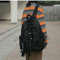 大容量日系ins风背包男中学生大学生书包女初中生森系简约双肩包 大容量网绳黑（无挂件） 收藏店铺 送礼物 优先发货