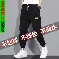 夏季ins潮牌工装裤子男宽松潮流休闲裤九分裤学生百搭哈伦束脚裤 GR399黑色 S