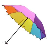 太阳伞韩版雨伞折叠小清新防紫外线晴雨两用雨伞女学生彩虹防晒伞 阿波罗三折彩虹伞