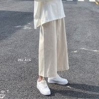 阔腿裤男夏季日系直筒棉麻裤子薄款灯笼裤宽松亚麻休闲九分裤男女 卡其色[高质量] S