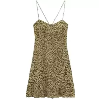 UTAT ZARA83510夏季新款性感豹纹印花迷你吊带连衣裙08351030505 豹纹 XS
