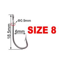 带孔海钓鱼钩不锈钢带圈鱼钩长柄海钓钩加粗深海船钓钩防锈海马钩 8号(钩长18.5mm宽6mm)小号 10个