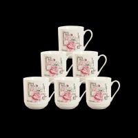 无盖杯子陶瓷家用茶杯创意水杯办公会议杯梅兰竹菊马克杯10只套装 无盖金奖杯[海纳百川]6个装