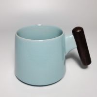 陶瓷泡茶杯办公室过滤喝茶杯家用大容量茶水分离杯带盖汝窑同心杯 汝窑天青单杯（不带内胆和盖）