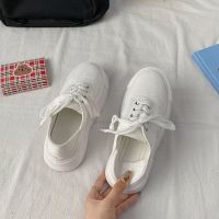 夏季薄款厚底豹纹帆布鞋女2021年新款女鞋爆款小白鞋ulzzang百搭 白色 (两种穿法) 55