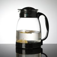 家用凉水壶冷水壶玻璃水壶大容量耐温热凉白开水杯茶壶套装扎壶 黑色单壶2000ML 单壶