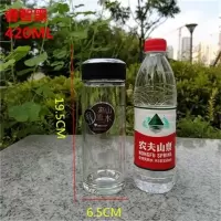 匡迪单层水晶玻璃杯大容量便携男女商务车载加厚透明新品泡茶水杯 睿智黑420ml